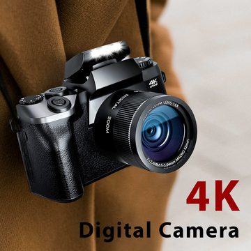 Fine Life Pro Digitalkamera für Fotografie und Video, Kompaktkamera (WLAN (Wi-Fi), 16X Digitalzoom,32GB Karte)