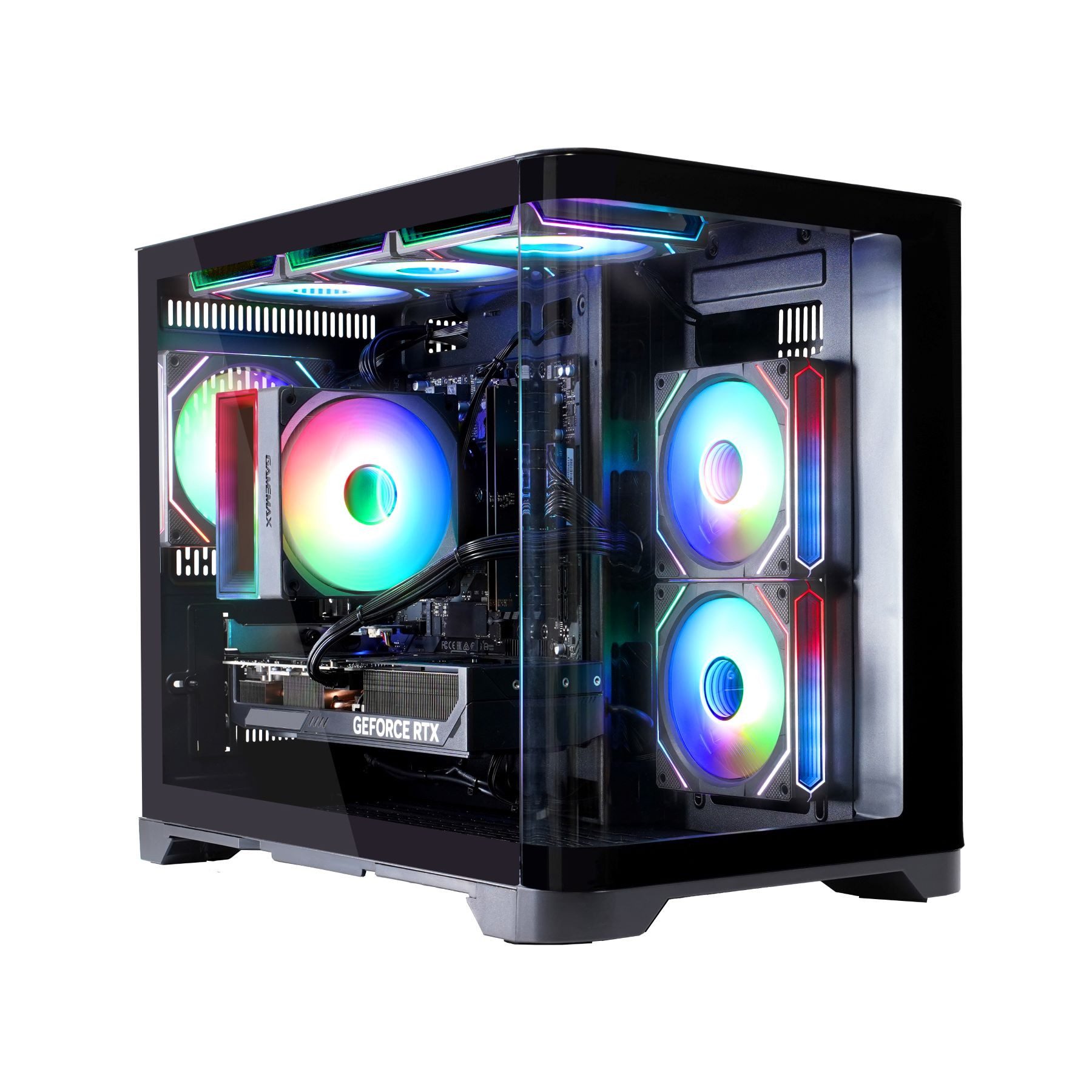 GAMEMAX MegaDeal HYPE-M BK 2754 AMD Ryzen 7 5700X 16GB 480GB SSD RTX 5060 Gaming-PC-Komplettsystem (32", AMD Ryzen 7 5700X, RTX 5060, 16 GB RAM, 480 GB SSD, Windows 11 + MSI MAG 32C6X Gaming Monitor, Curved 80cm (32)