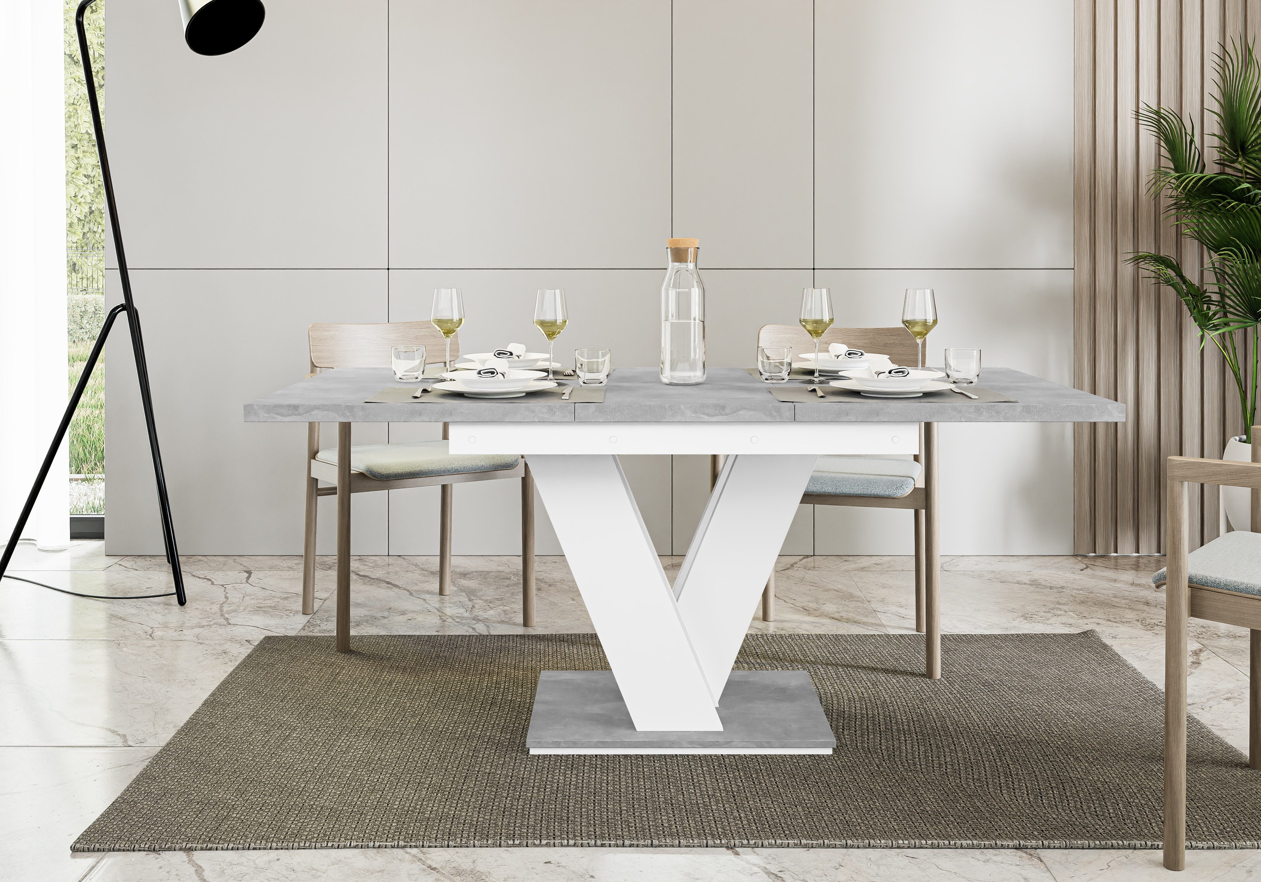 ALTDECOR Esstisch ASIV (Esstisch ausziehbar, Esszimmertische, Tisch Wohnzimmertisch), Esszimmertisch ausziehbar 120 - 160 x 80 x 75 cm