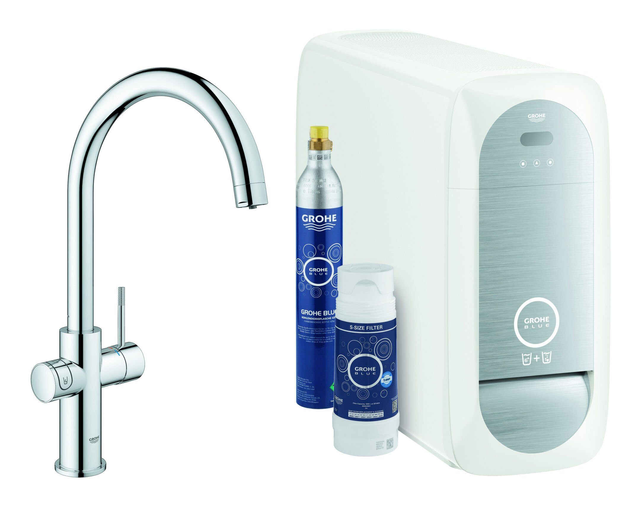 Grohe Küchenarmatur Blue Home Starterkit Spültischarmatur mit C-Auslauf