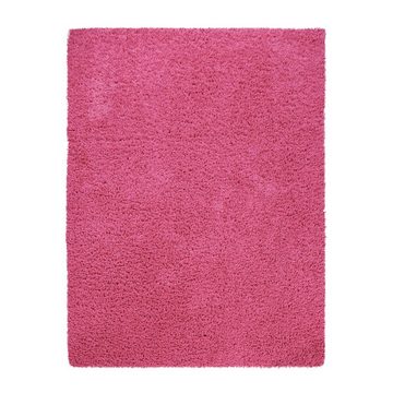 Hochflor-Teppich Hochflor Shaggy Teppich Preishammer Uni Einfarbig in Pink Fuchsia Modern, TT Home, rechteckig, Höhe: 34 mm