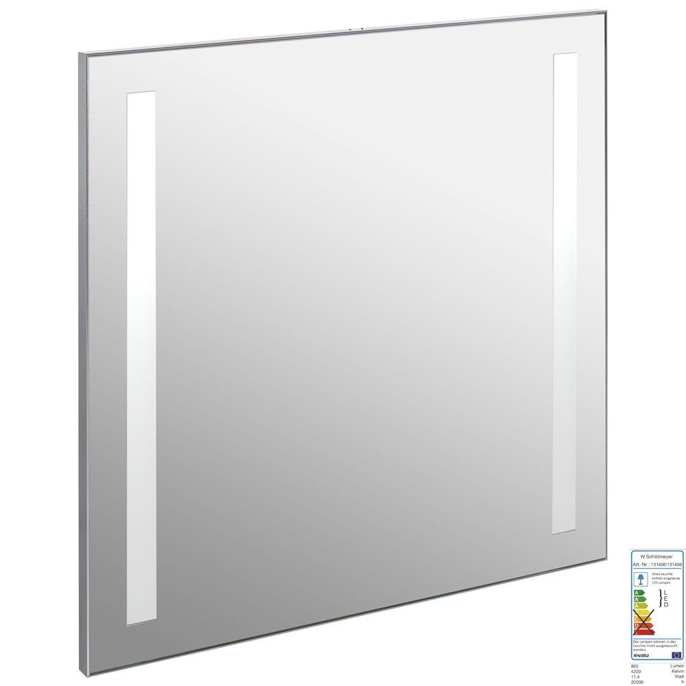Lomadox Badspiegel DABO-04, LED-Spiegel-Element 60cm mit integrierter LED-Beleuchtung : 60/70/3 cm