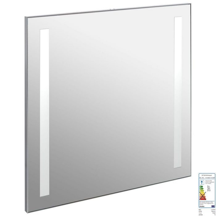 Lomadox Badspiegel DABO-04 LED-Spiegel-Element 60cm mit integrierter LED-Beleuchtung : 60/70/3 cm