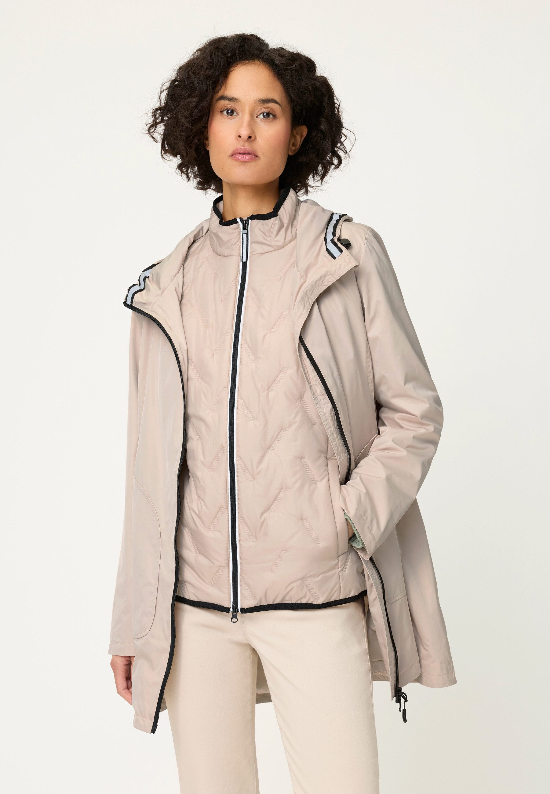 Olsen Outdoorjacke Kurzmantel mit Kapuze
