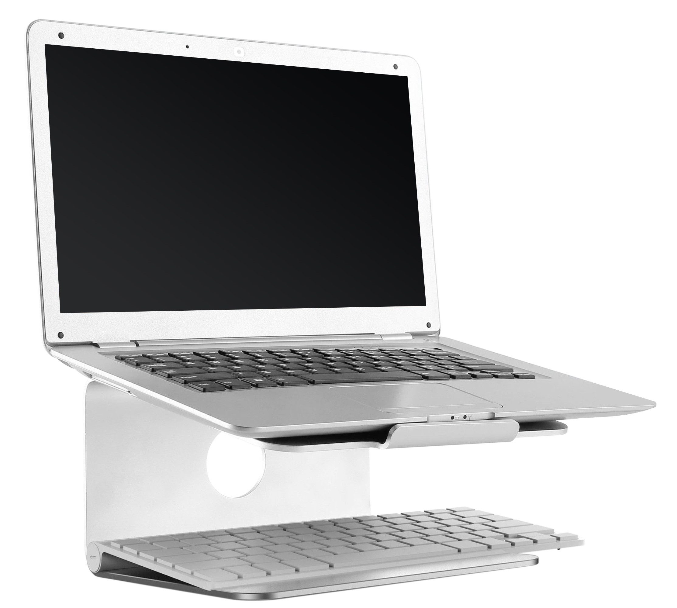 Schreibtischaufsatz Laptopständer Notebook Stand Drehbar 360 Grad mit Silikonpads MTS-02