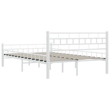 vidaXL Bett Bettgestell Weiß Metall 120x200 cm