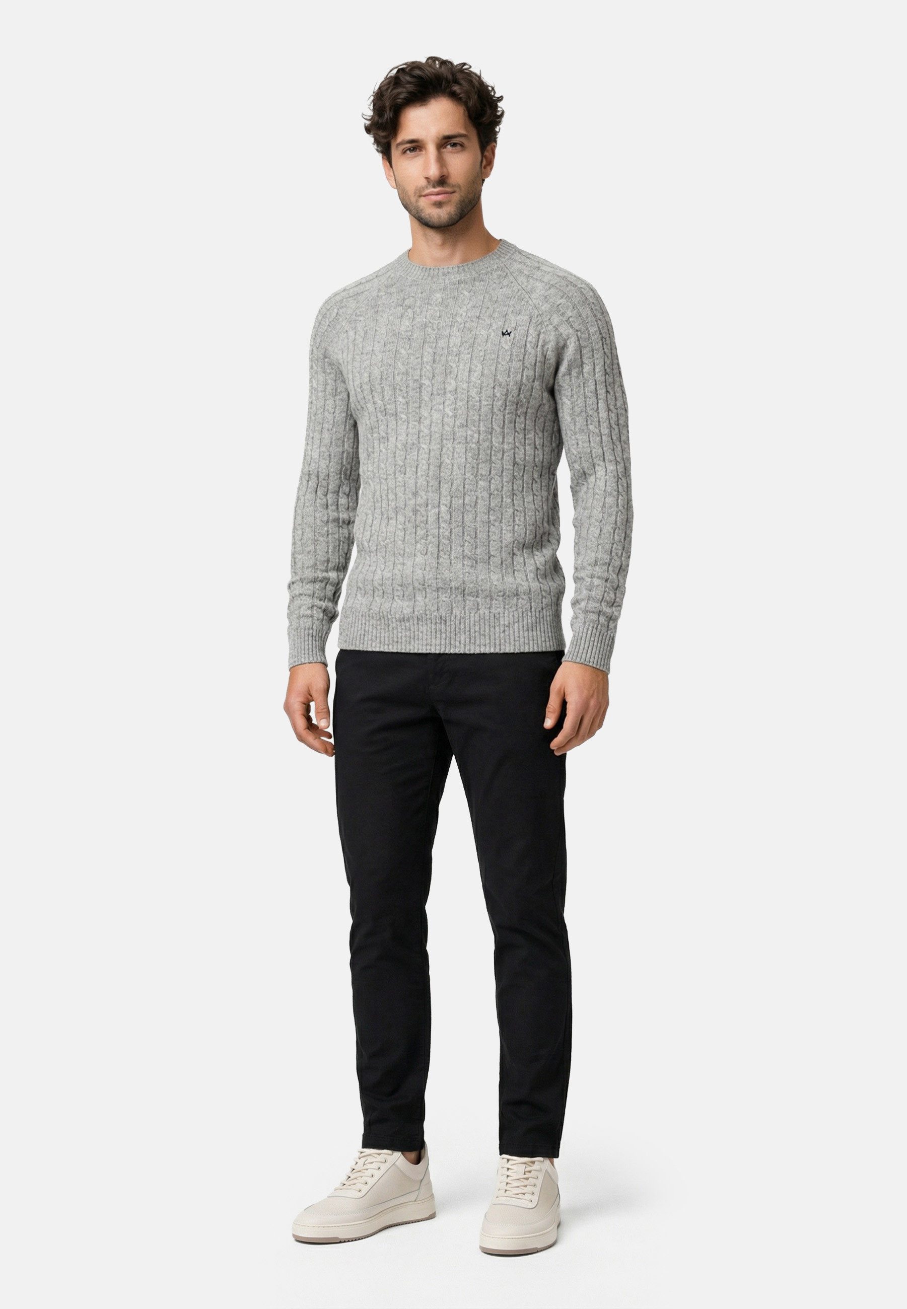 Kronstadt Strickpullover Herren KSFlynn Strickpullover Herrenpullover Strickpullover mit zeitlosem Zopfmuster