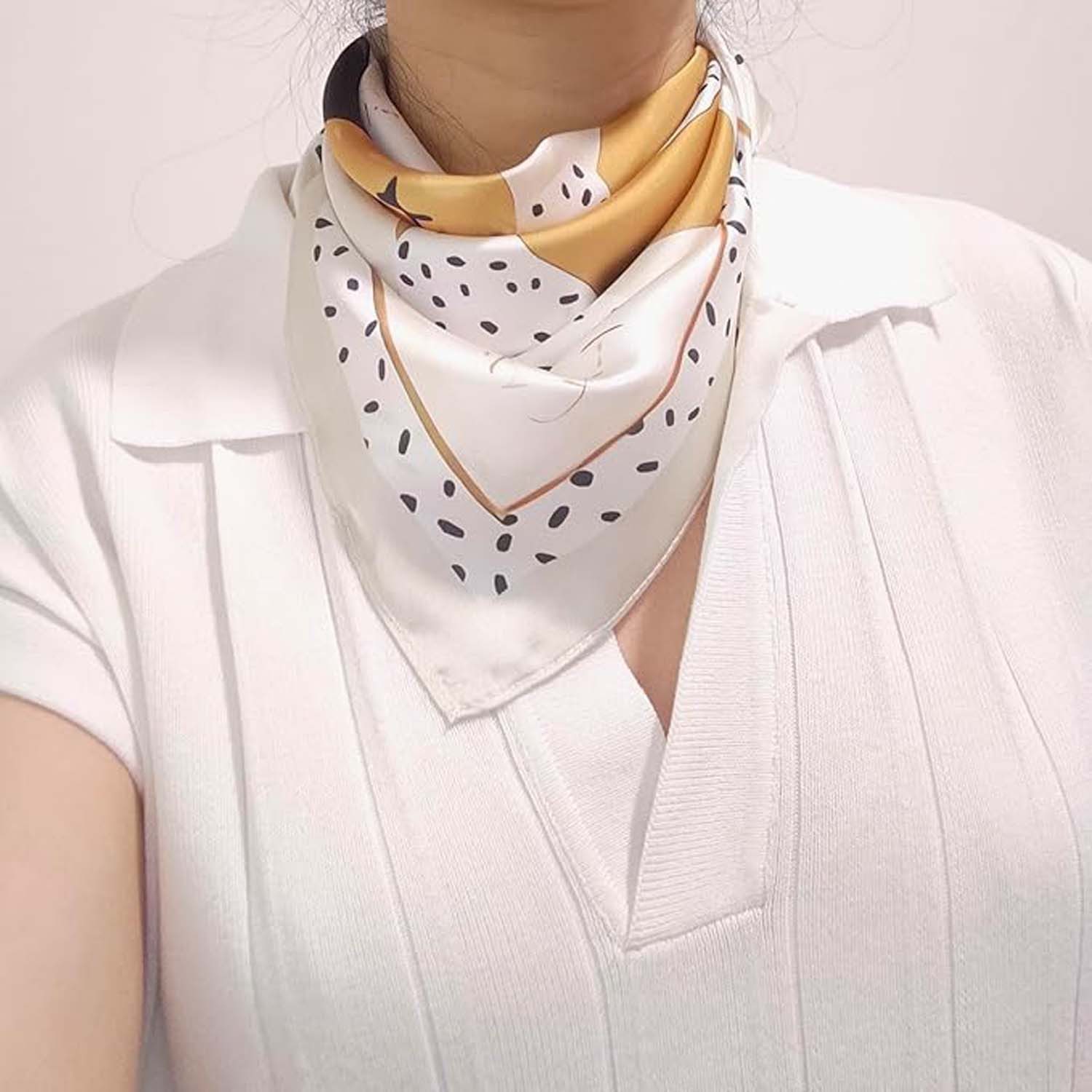 Zaewry Seidentuch Stirnband Quadratischer Haar-Bandanas-Schal für Damen – Bild 3 von 5