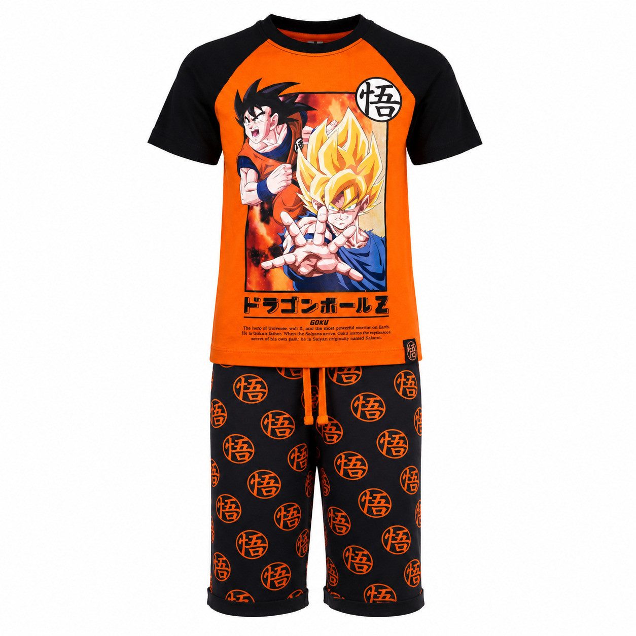 Dragonball Schlafanzug Dragon Ball Z Goku Jungen Sommerset – T-Shirt & Shorts Gr. 146 100% Baumwolle