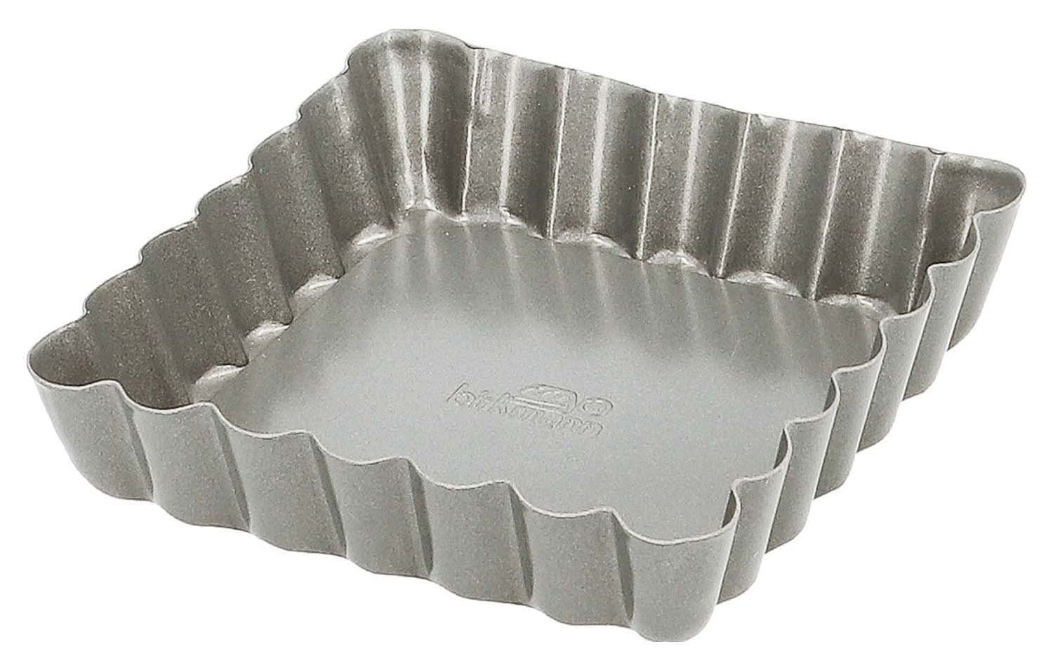 Birkmann Tarteform BAKER`S BEST, Grau, 10 x 10 cm, Karbonstahl, antihaftbeschichtet