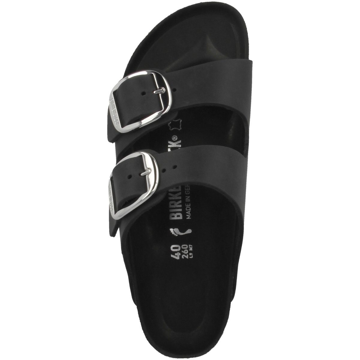 Birkenstock Arizona Big Buckle Damen Nubukleder Sandale schwarz Schmal Geöltes