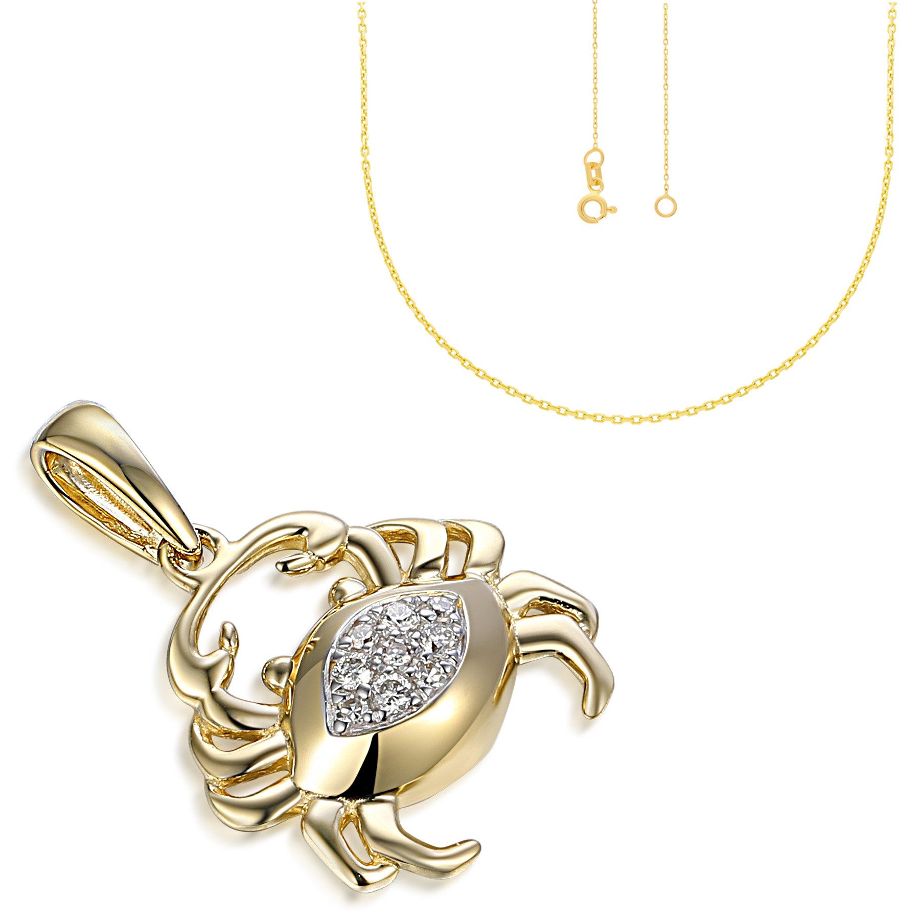 Stella-Jewellery Kettenanhänger 585er Gelbgold Anhänger Krebs günstig online kaufen