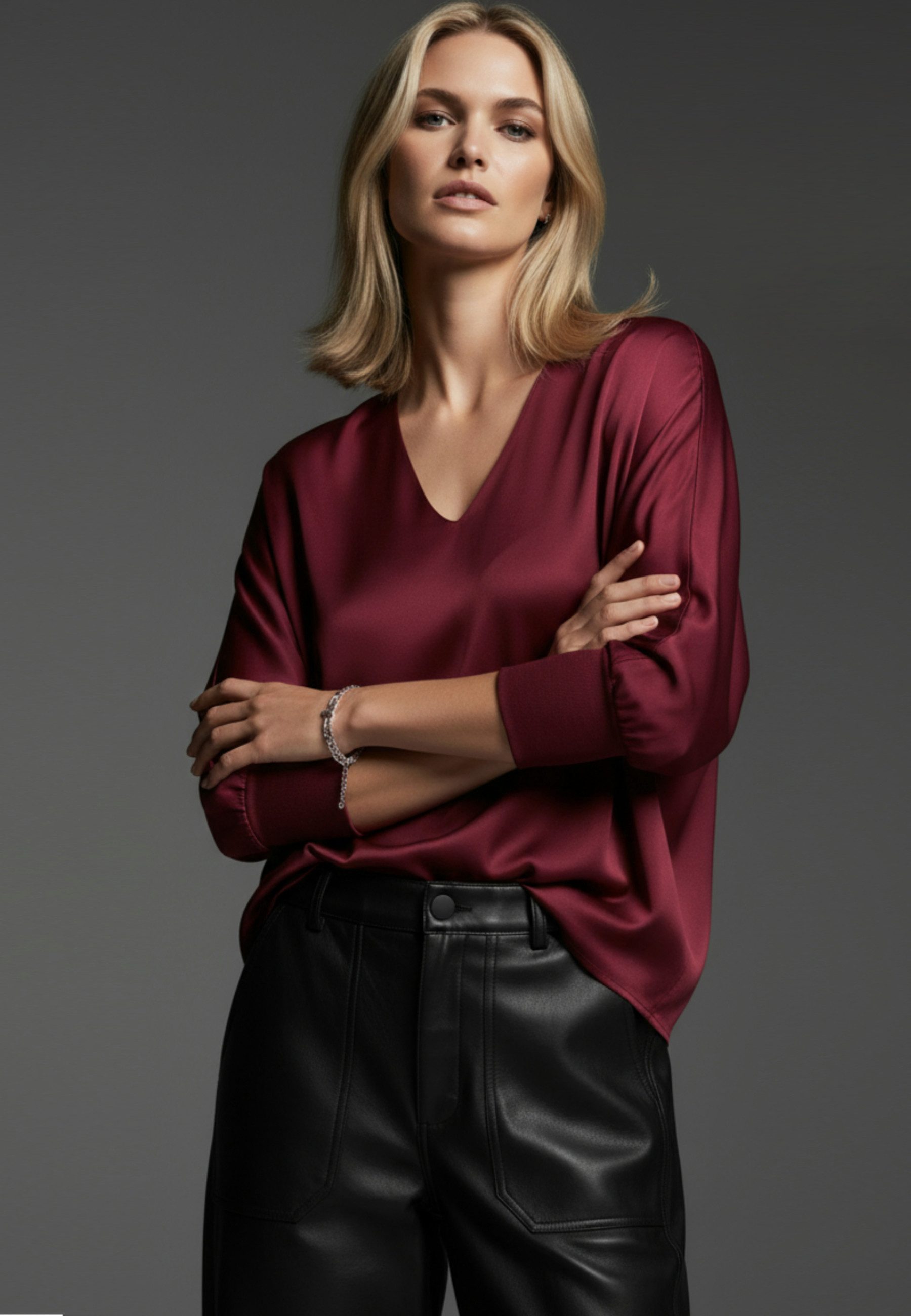 Andijamo-Fashion Schlupfbluse CHARMING Satinbluse mit dezentem Glanz günstig online kaufen