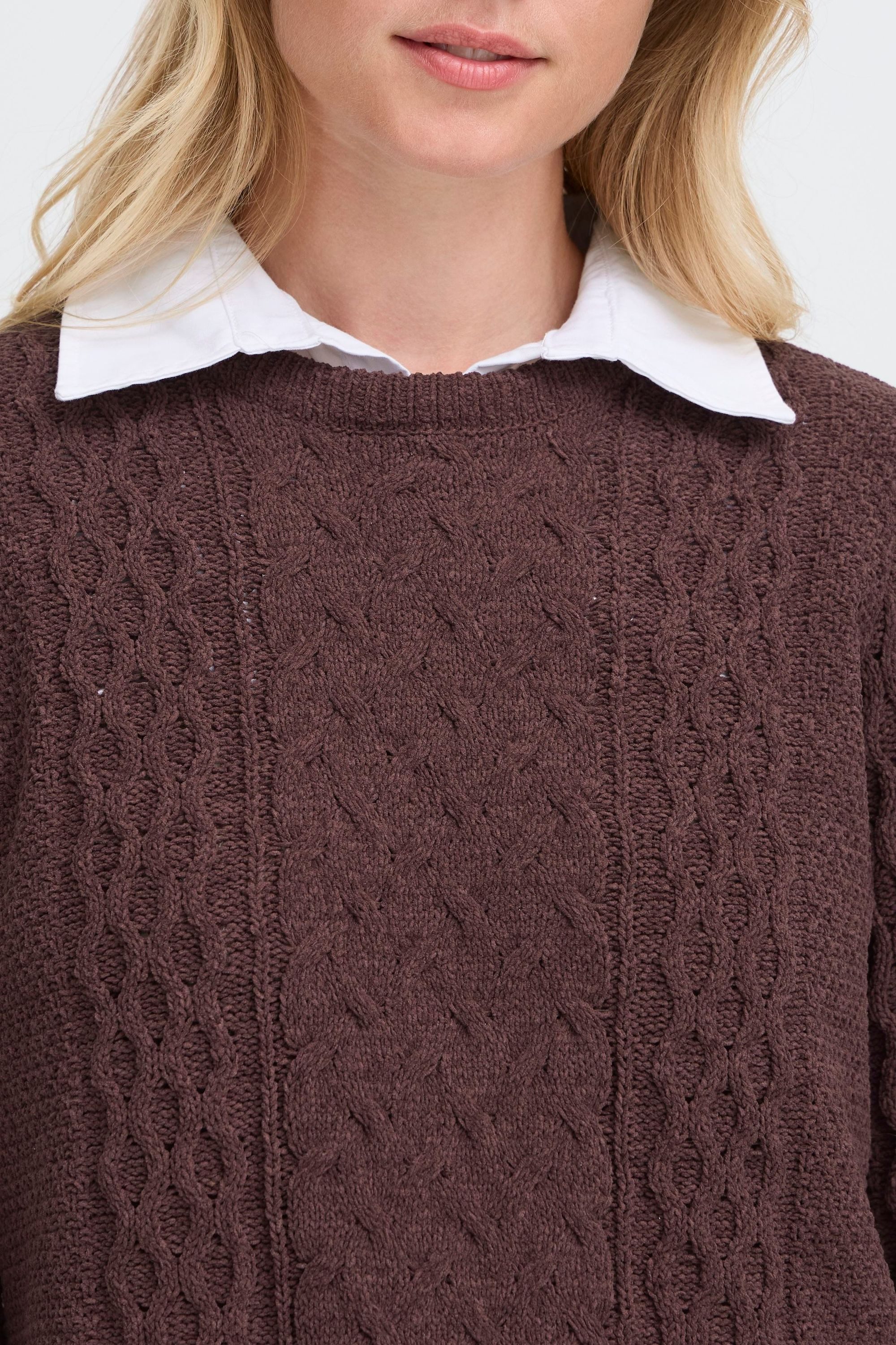 OXMO Strickpullover OXFSanvi Modischer Strickpullover mit integrierter Bluse
