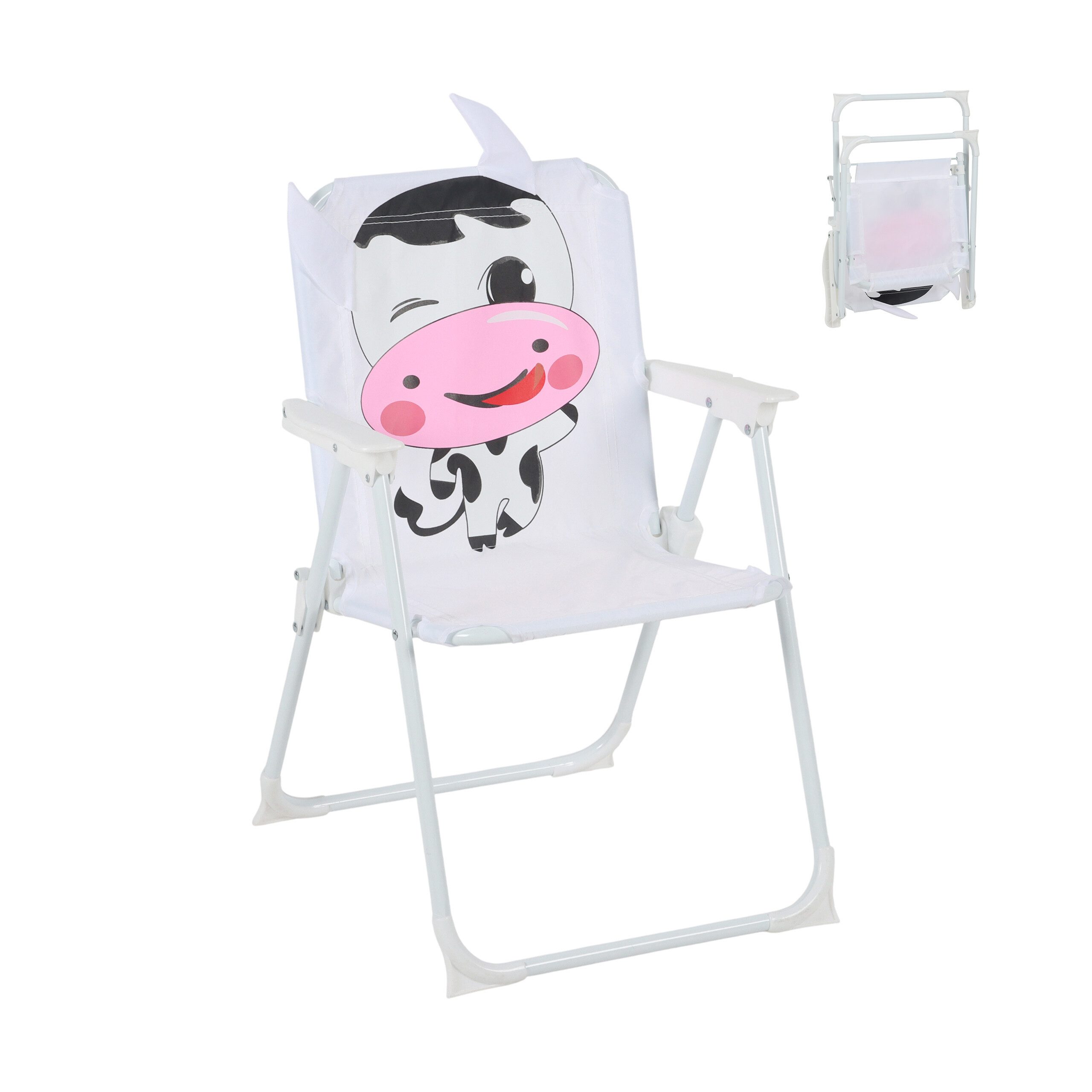 relaxdays Campingstuhl Kinder Klappstuhl mit Motiv (1 St), Kuh
