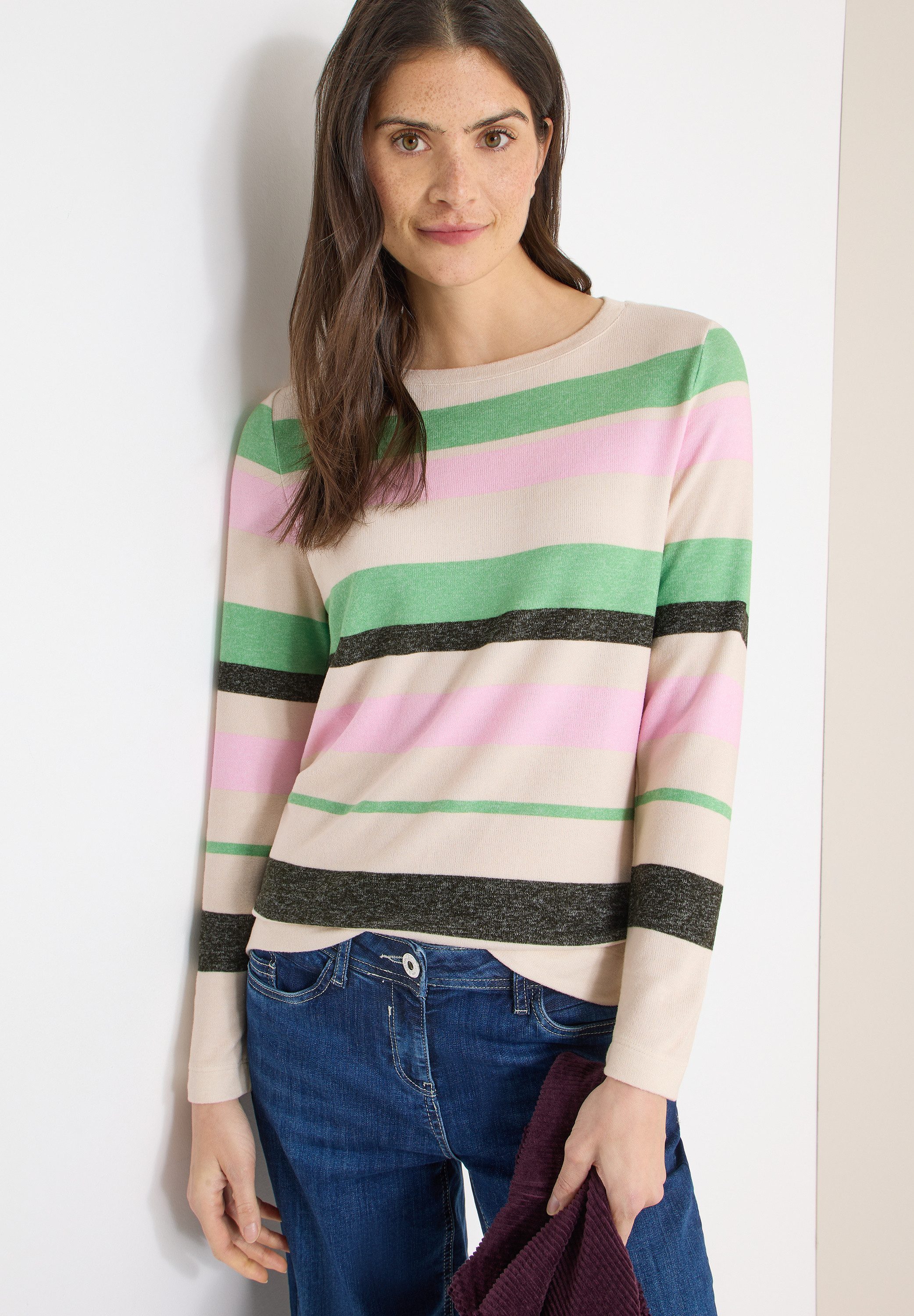 CECIL Langarmshirt aus strecthigem Viskosematerial