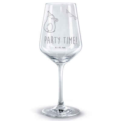 Mr. & Mrs. Panda Rotweinglas Avocado Party Zeit - Transparent - Geschenk, Veggie, Weinglas mit Gra, Premium Glas, Feine Lasergravur