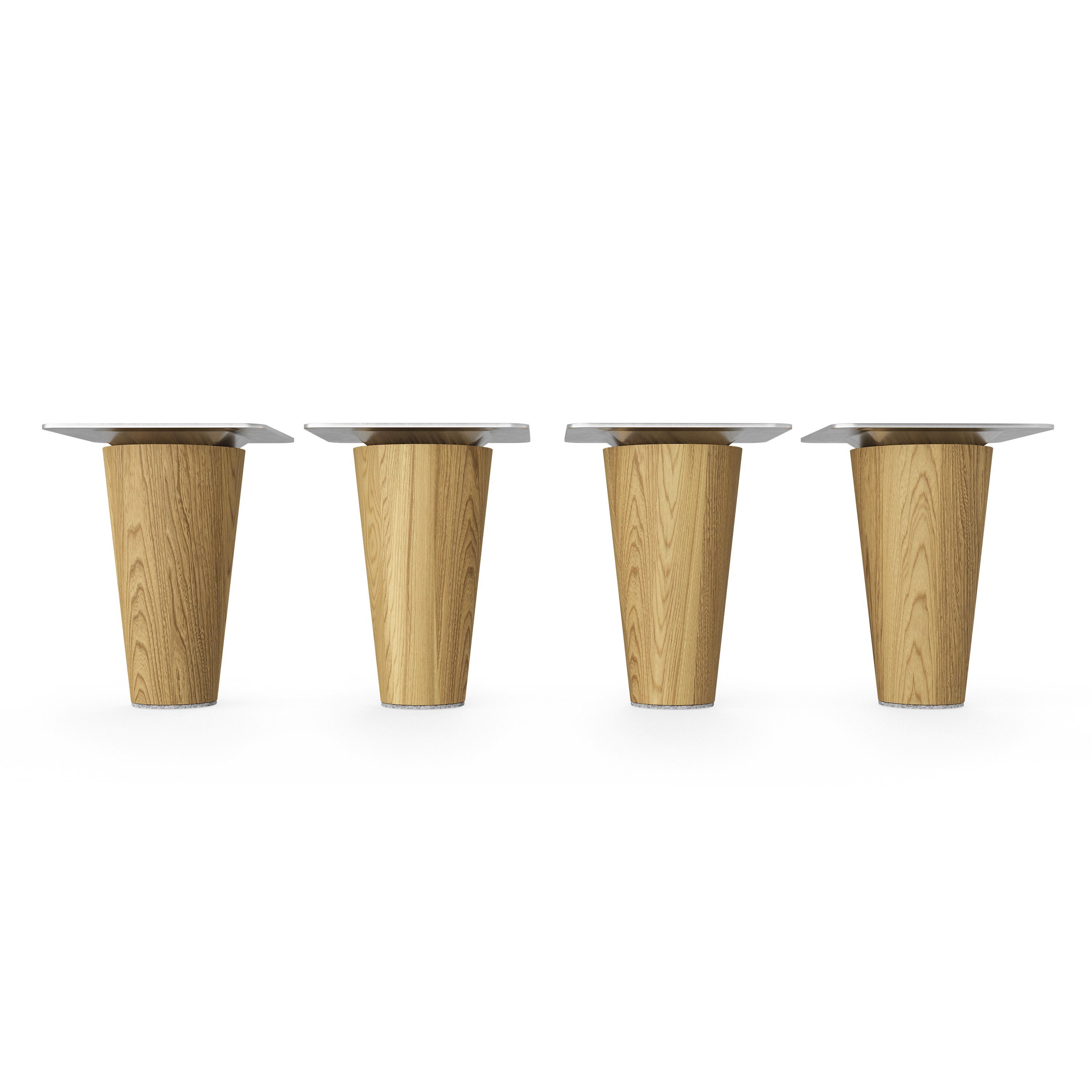 sossai® Möbelfuß Holzfüße Rund gerade Ausführung - Eiche, (4-St), 8cm - 71cm