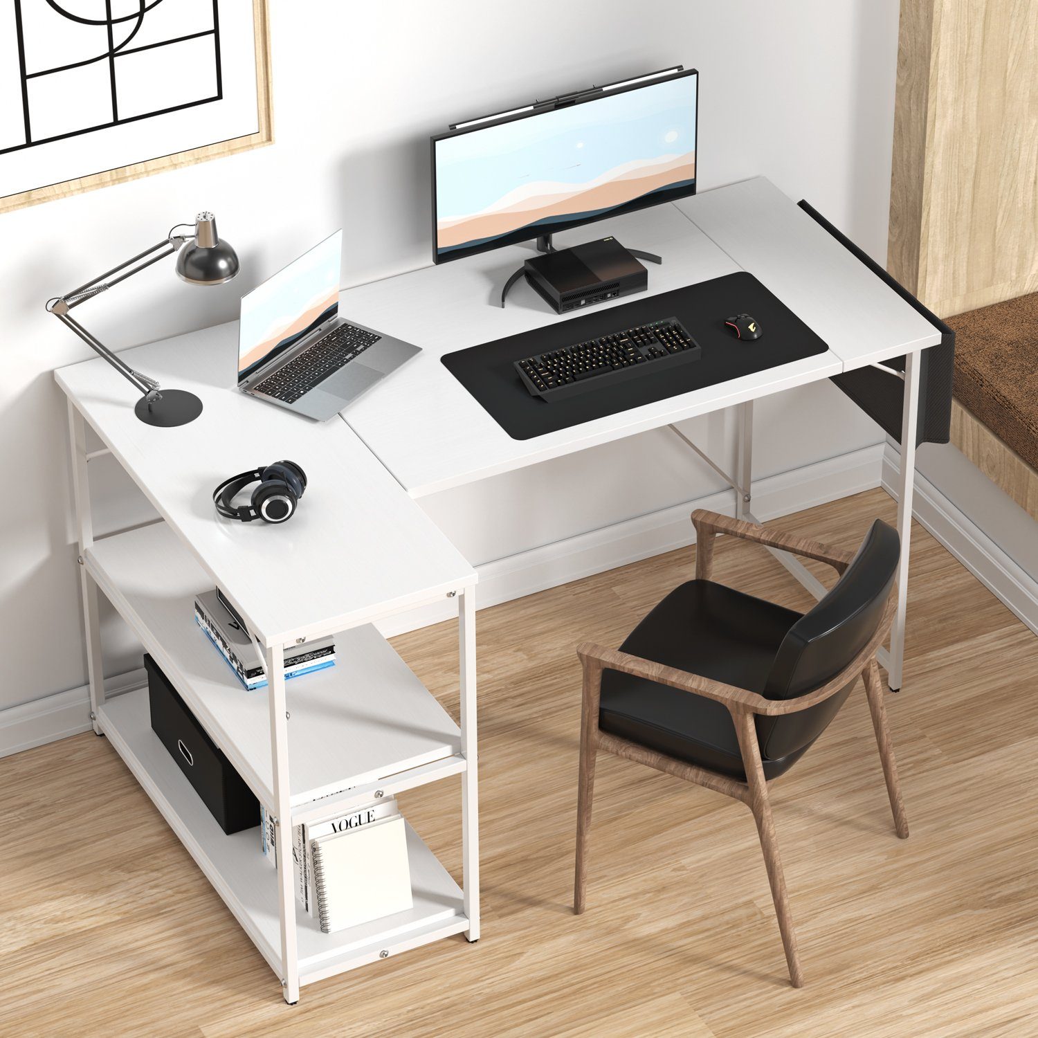 HOMALL Computertisch Eckschreibtisch Reversibel L Förmiger Schreibtisch mit günstig online kaufen