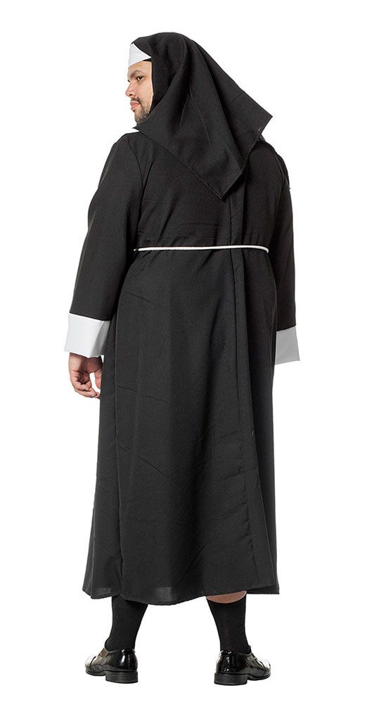 Karneval-Klamotten Nonnen-Kostüm Junggesellenabschied Herrenkostüm Nonne JGA, Hochwertiges Nonnen-Kleid Männer schwarz-weiß inkl. Haube