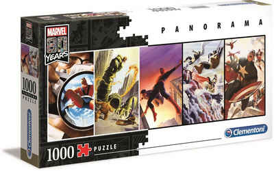 Clementoni® Puzzle 39546 Marvel 80 Jahre 1000 Teile Panorama Puzzle, 1000 Puzzleteile, 80 Jahre Edition