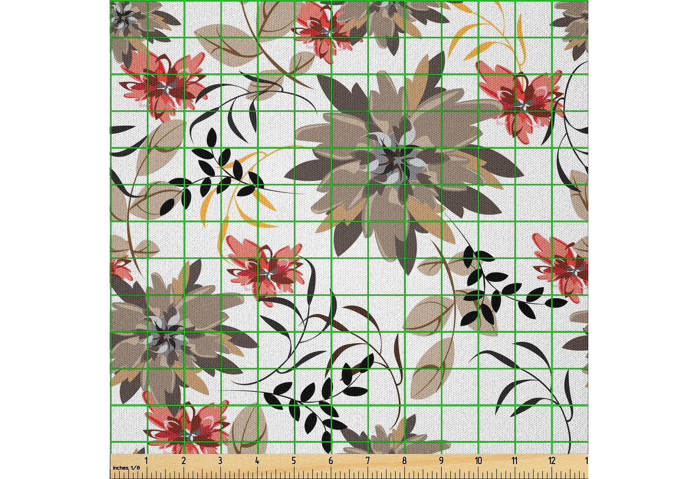 Thumbnail - Abakuhaus Stoff DIY Bastler Stoff für Dekorationszwecke, Blumen Nostalgische Blüten Kunst