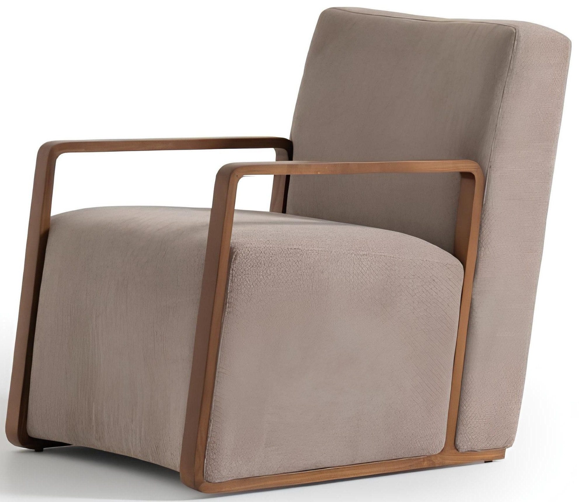 Xlmoebel Loungesessel Eleganter Sessel in Grau mit hochwertigem Textilbezug und Polsterung (1-St., Sessel), Hergestellt in Europa