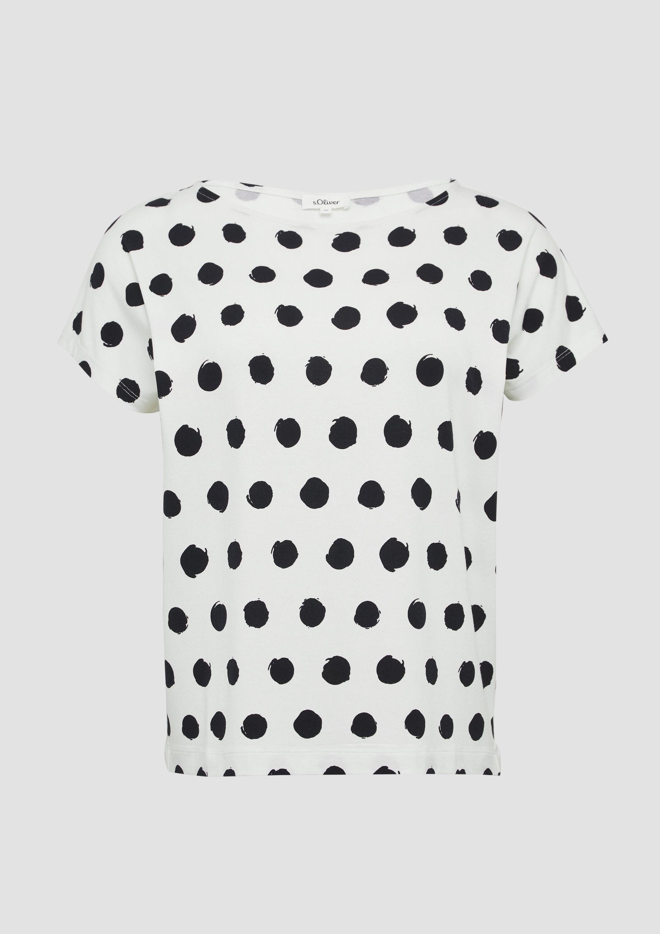 s.Oliver Kurzarmshirt T-Shirt Viskosemix-T-Shirt im Relaxed Fit