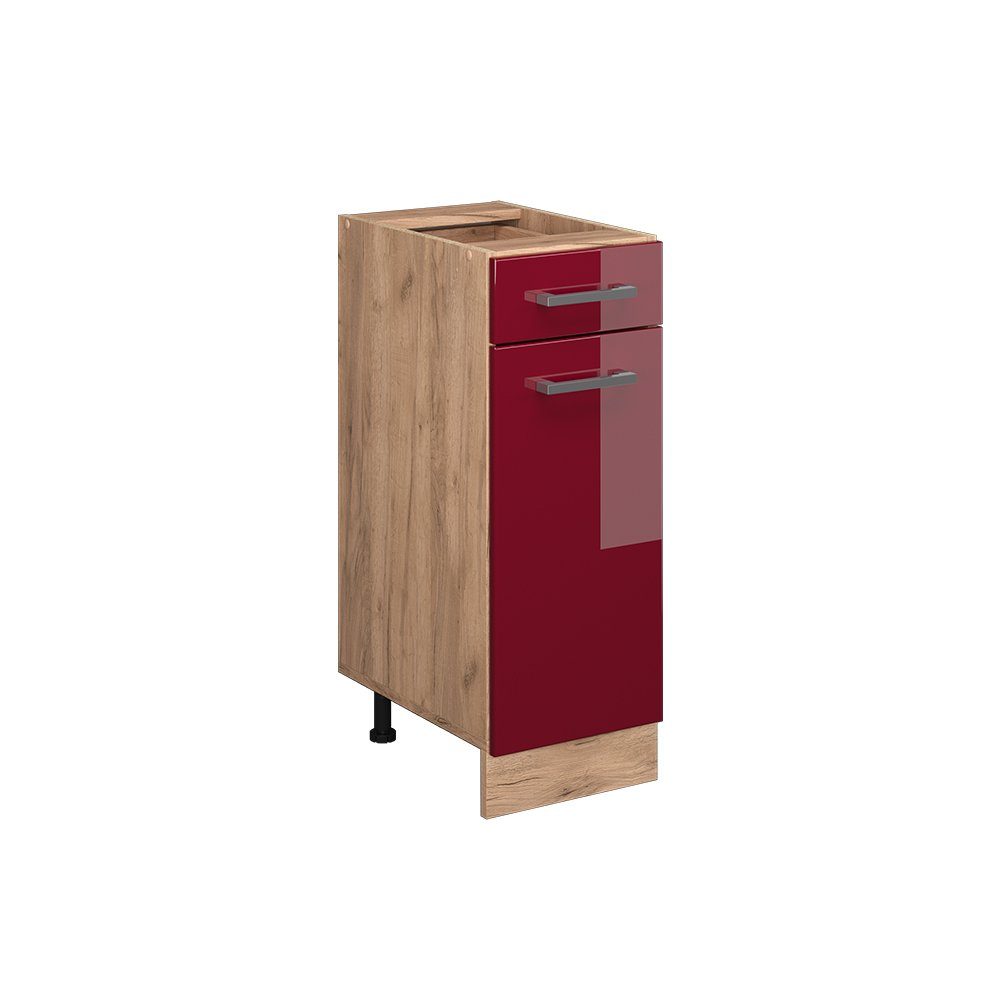 Vicco Unterschrank R-Line, Bordeaux Hochglanz/Goldkraft Eiche, günstig online kaufen
