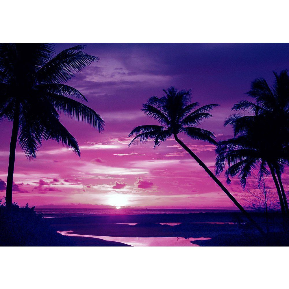 Fototapete liwwing Strand Romantik Sonnenuntergang no. 1950, Wolken Fototapete Palme liwwing Meer Sonnenuntergang