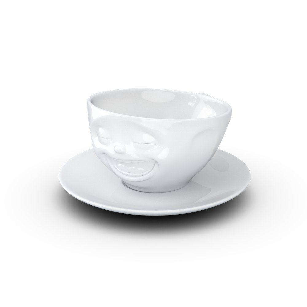FIFTYEIGHT PRODUCTS Tasse Tasse Lachend weiß - 200 ml, 1-tlg.