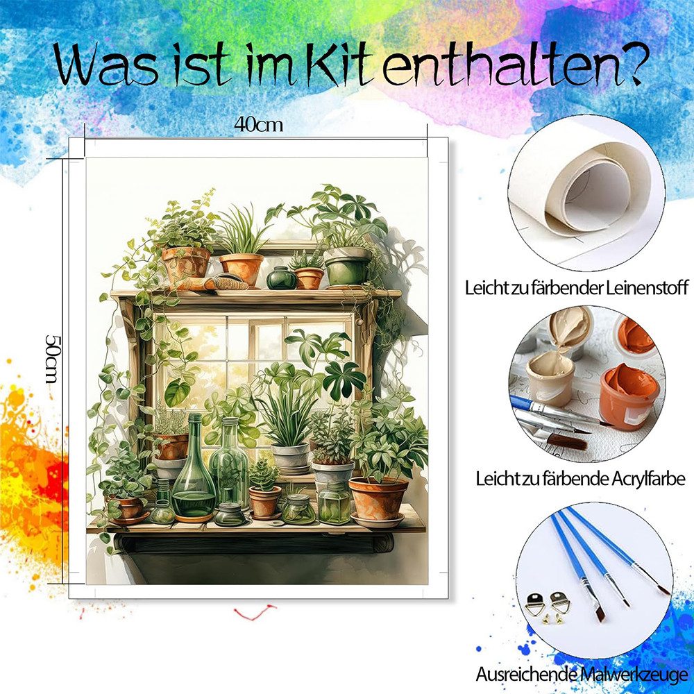 CLTYQ Malen nach Zahlen Malen nach Zahlen für Erwachsene – DIY Ölgemälde-Set,40 x 50 cm, mit Handbemalung, inklusive 3 Pinseln und Acrylfarben,Geschenk