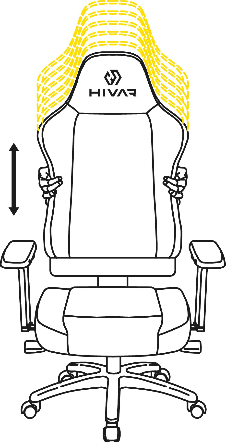 HIVAR Gaming-Stuhl ORBICAL AURORA, Sitztiefenverstellung, Armlehnen, Lordosenstütze, Synchronmechanik, Rückenlehne, geprüft, Wippwiderstand, Fußkreuz: kg Copper 130 Belastbarkeit 4D TÜV höhenverstellbare