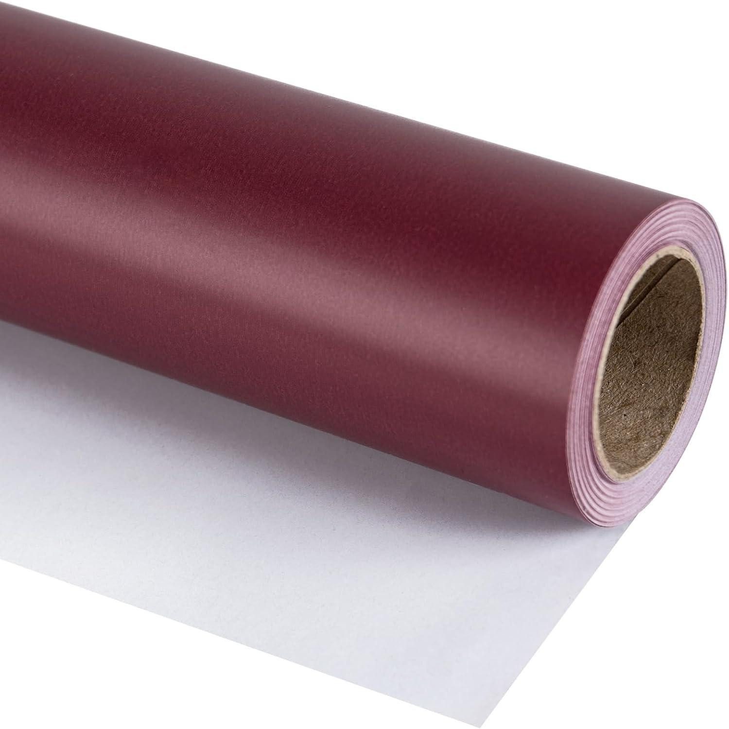 LuxusKollektion Geschenkpapier Geschenkpapier einfarbig Weihnachten Geburtstag 44,5cm 10m Weinrot
