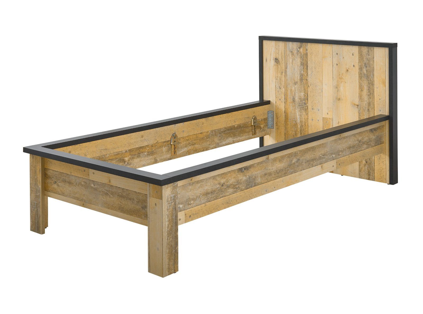 cm), Soft-Close 2-St., x Stove, 90 2-teilig, Furn.Design mit Schlafzimmer-Set Used Wood, (in 200