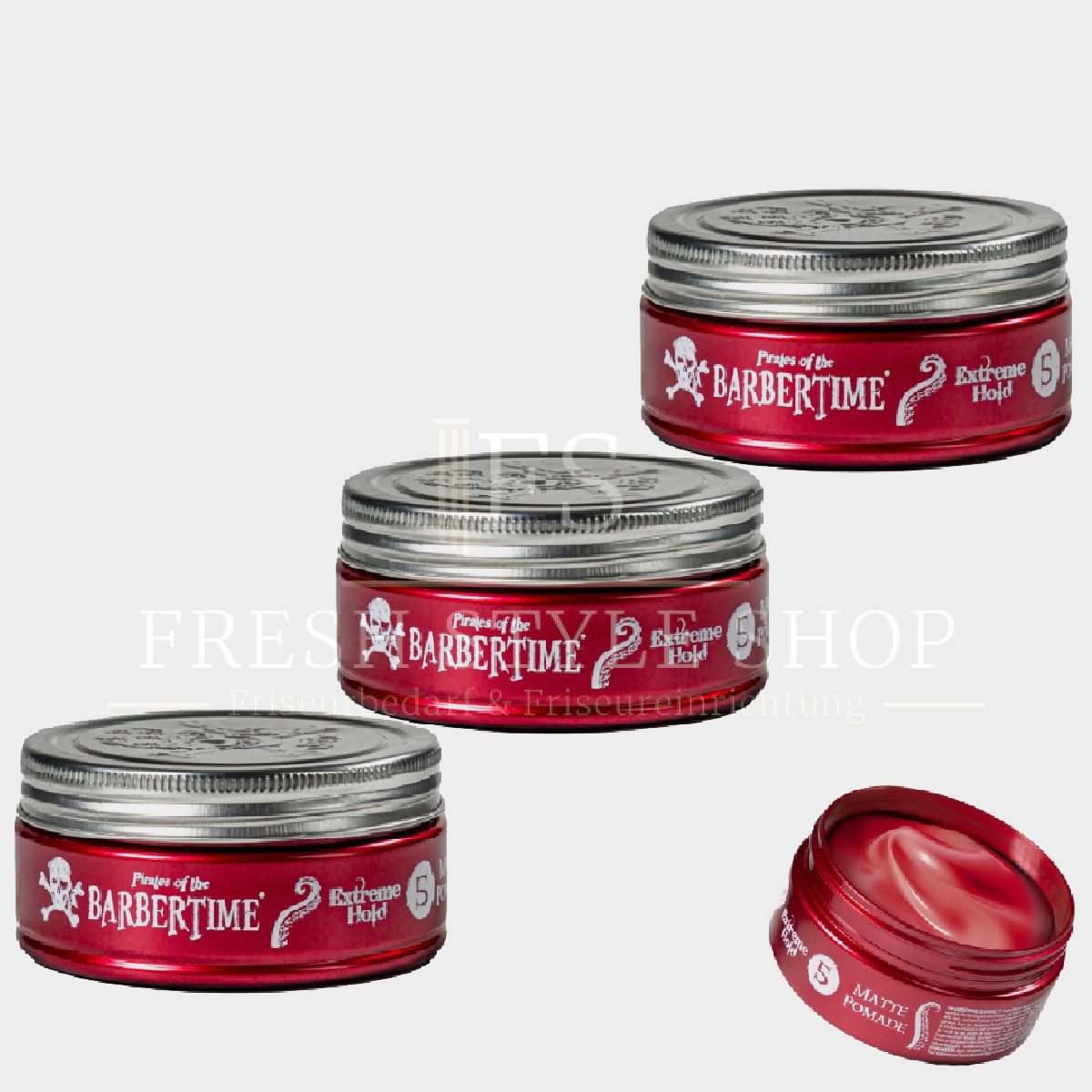 BARBERTIME Воск для волос 3x Haarpomade Hair Pomade Styling Pomade 150ml Extreme Hold Matte, 3-tlg.