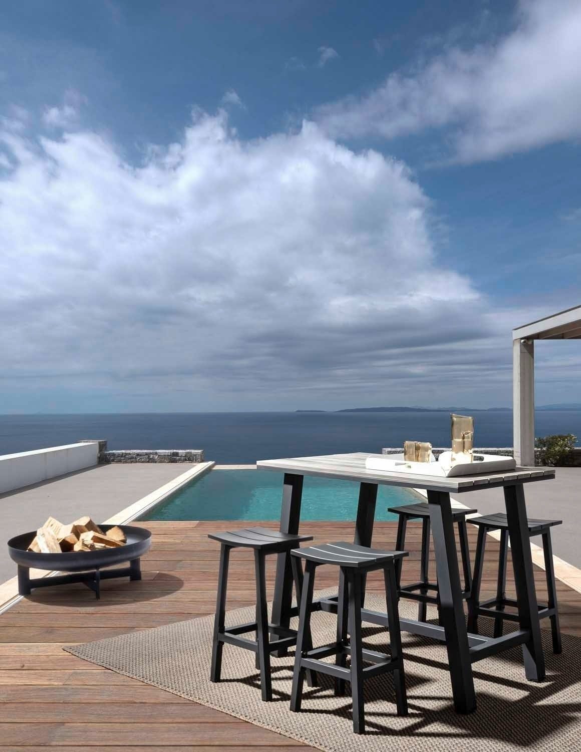 Bizzotto Barhocker KEANU, B 42 cm, Aluminium, Anthrazit