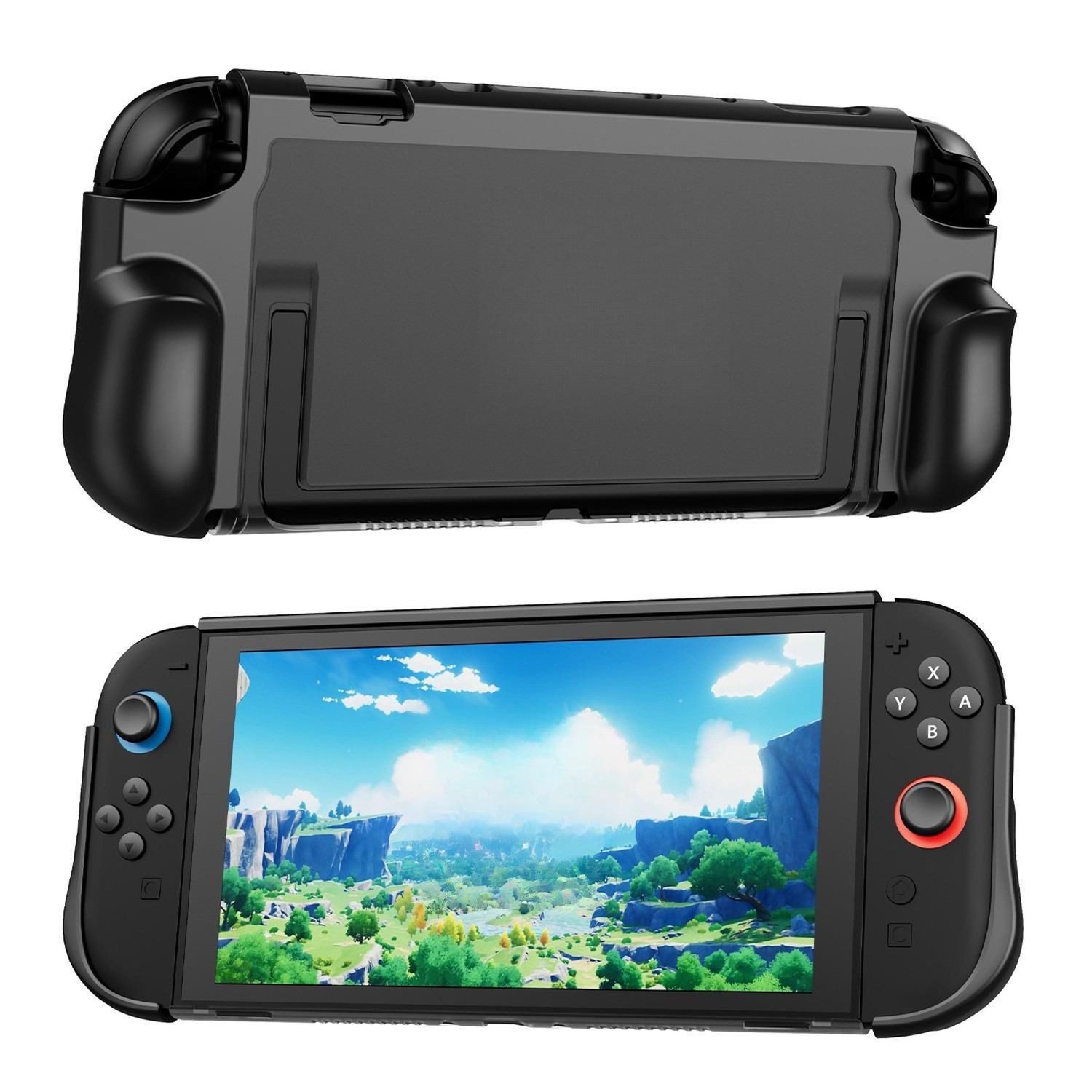 Wigento Handyhülle Für Nintendo Switch 2 Stoßfeste TPU+PC Schutzhülle Case Schwarz, Stoßfest, Kratzfest, ergonomisches Design