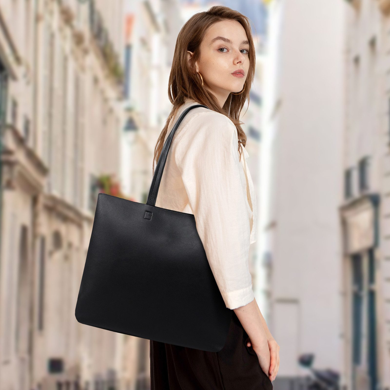 TAN.TOMI Shopper Damen Henkeltaschen, Einfache Handtaschen PVC Tote Shopper günstig online kaufen