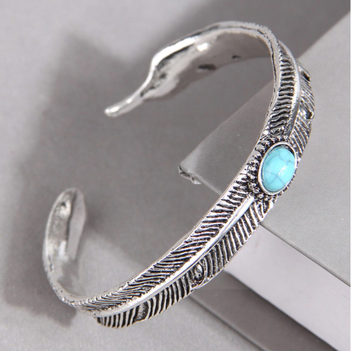 KARMA Armreif Damen Altsilber Türkis Boho günstig online kaufen