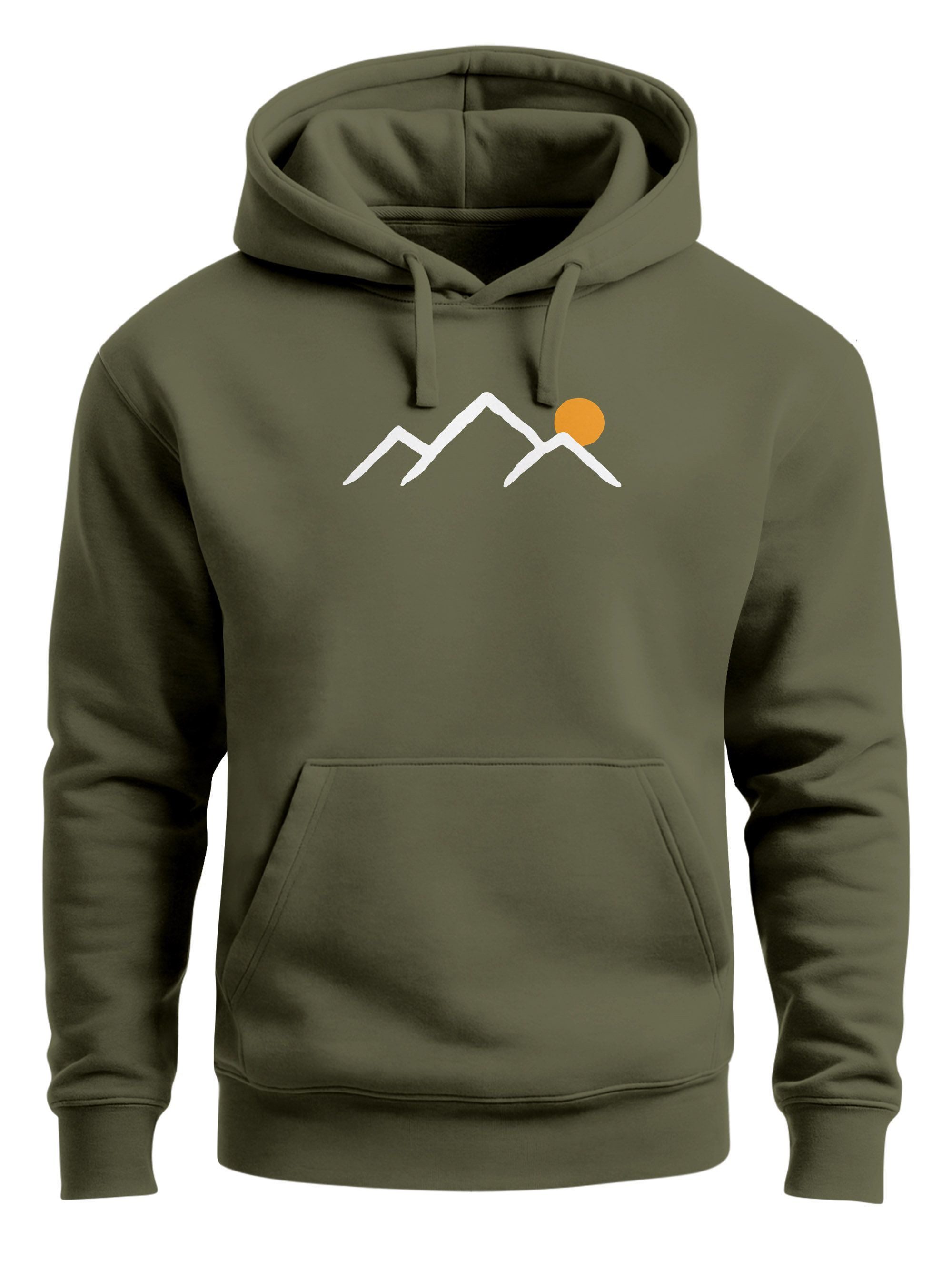 Hoodie Herren Hoodie Mountain Minimal, Kapuzensweatshirt mit Bergmotiv und
