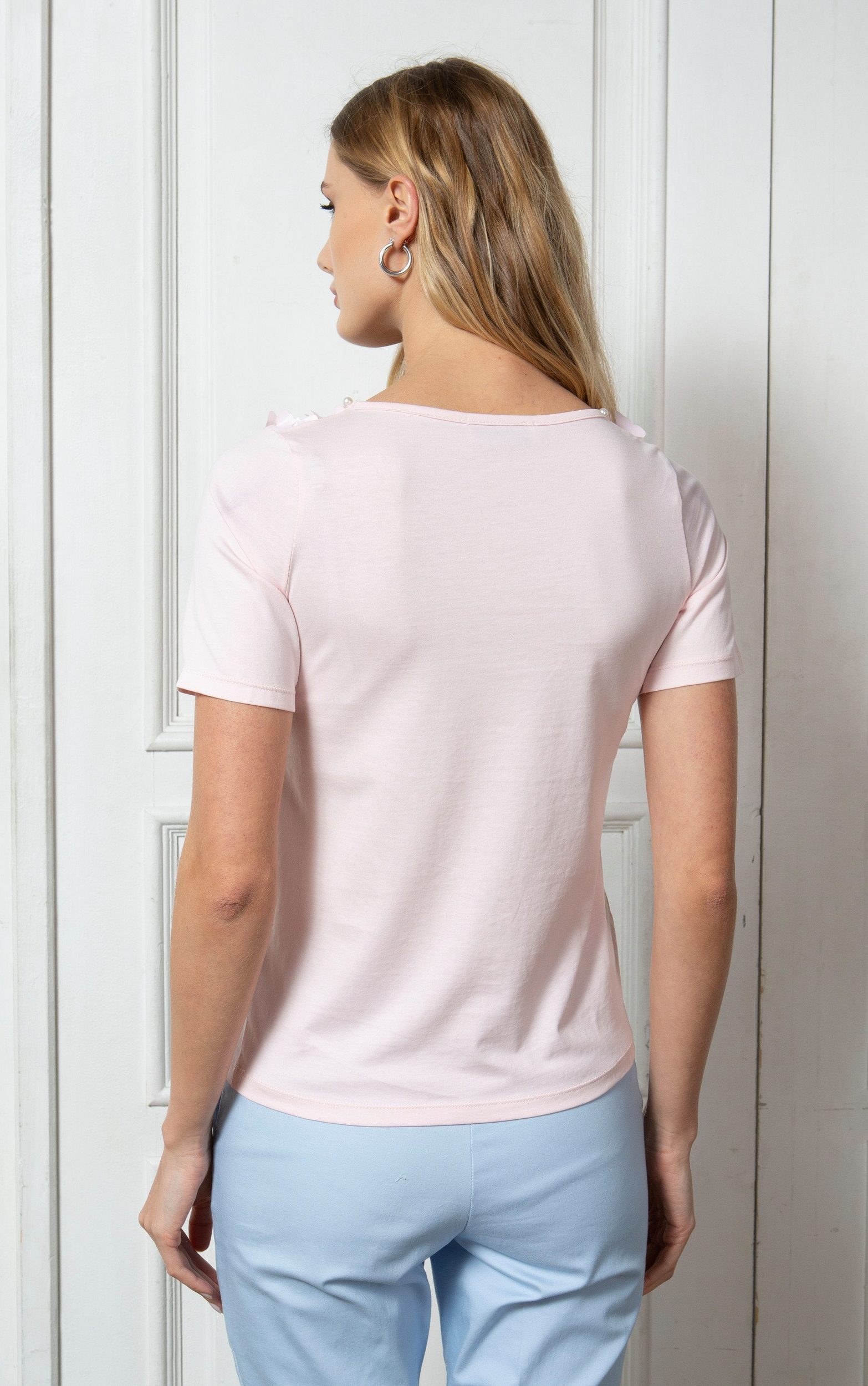 Passioni T-Shirt mit Netz- und Schmetterlingsdetails günstig online kaufen