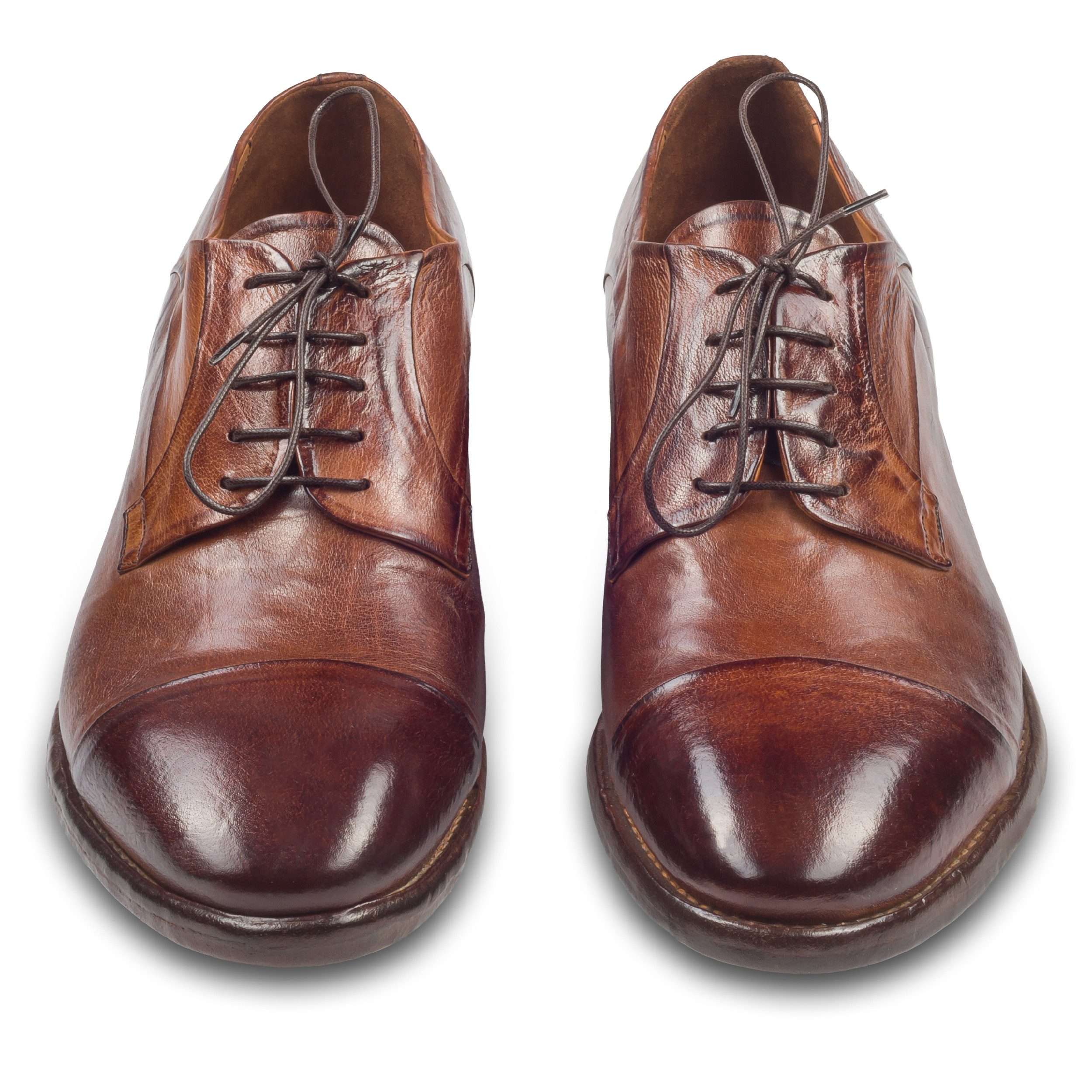 LEMARGO LEMARGO Herren Schnürschuh cognak braun, Kalbsleder stonewashed AC45A Schnürschuh Handgefertigt in Italien