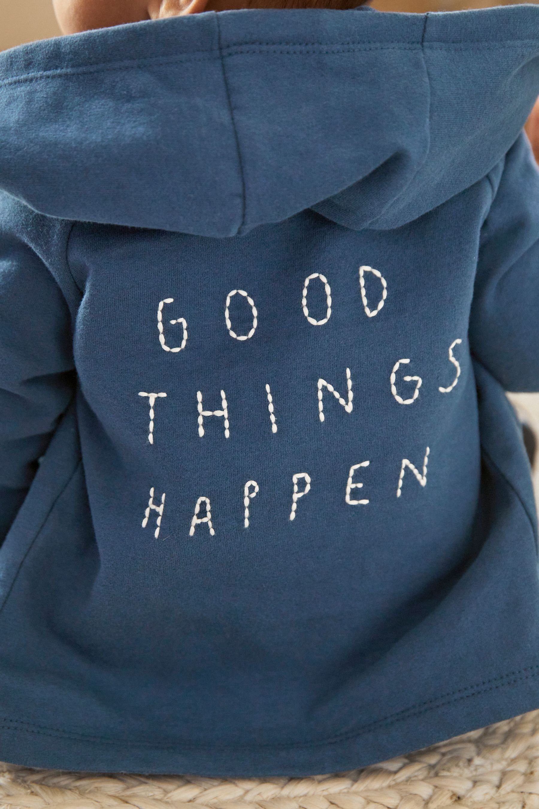 Next Kapuzensweatjacke Slogan Blue (1-tlg) Navy