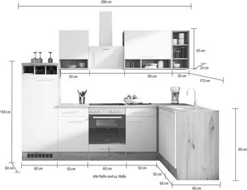 RESPEKTA Küche Hilde, Breite 280 cm, wechselseitig aufbaubar, exkl. Konfiguration für OTTO