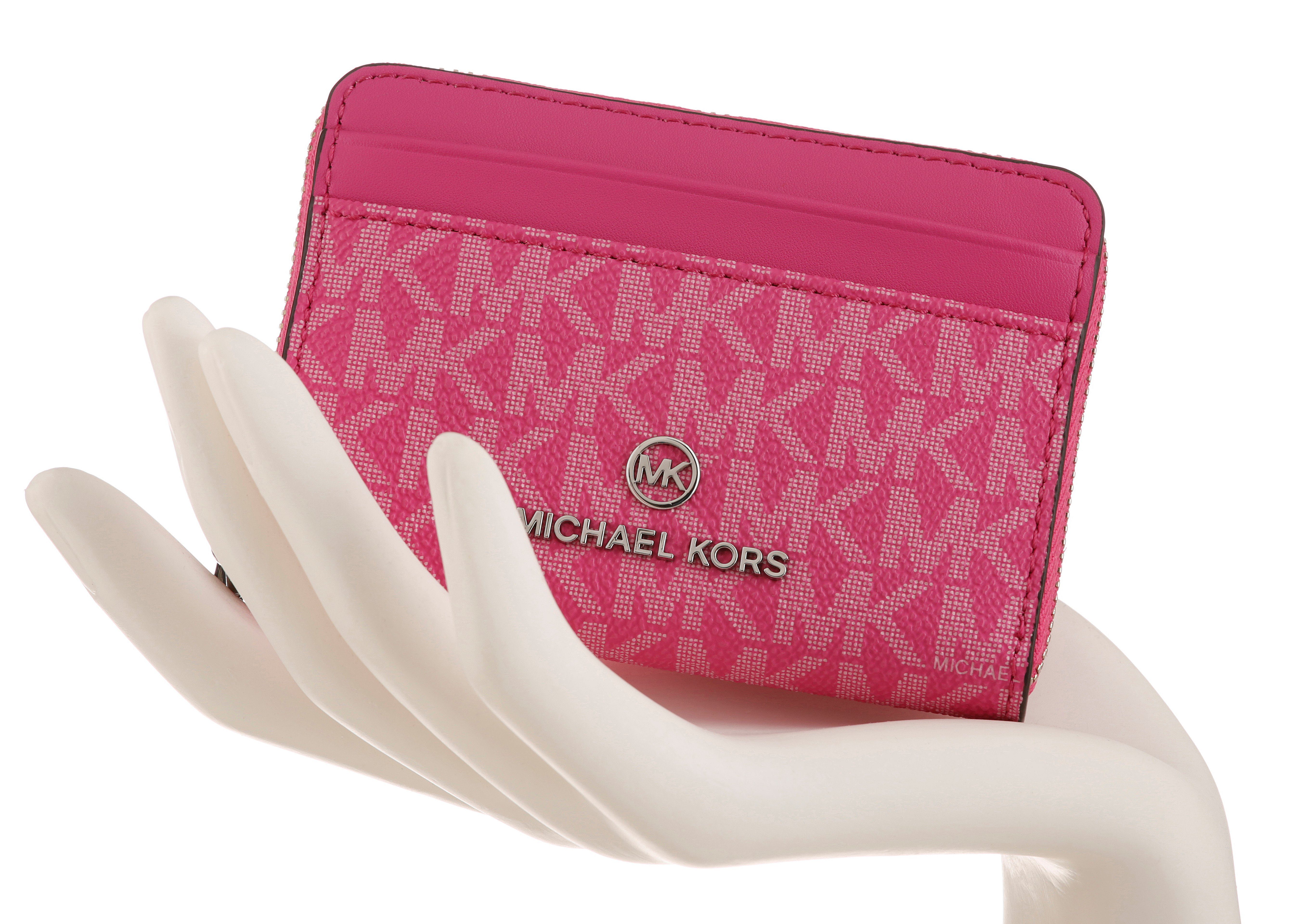 Brieftasche Jet Small, pink mit KORS Set MICHAEL Logoprint