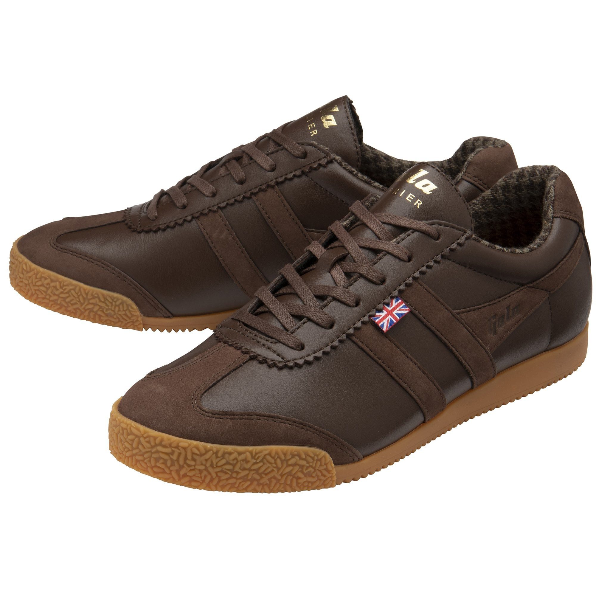 Gola Harrier Tweed (edle Vollederausführung) - Made in England - braun Snea günstig online kaufen