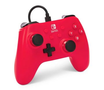 PowerA Kabelgebundener Controller für Nintendo Switch – Raspberry Red Controller (offiziell lizenziert)