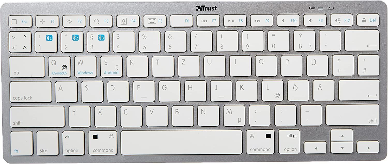 Trust NADO BLUETOOTH KEYBOARD DE Tastatur, Sehr flaches, leichtes Design