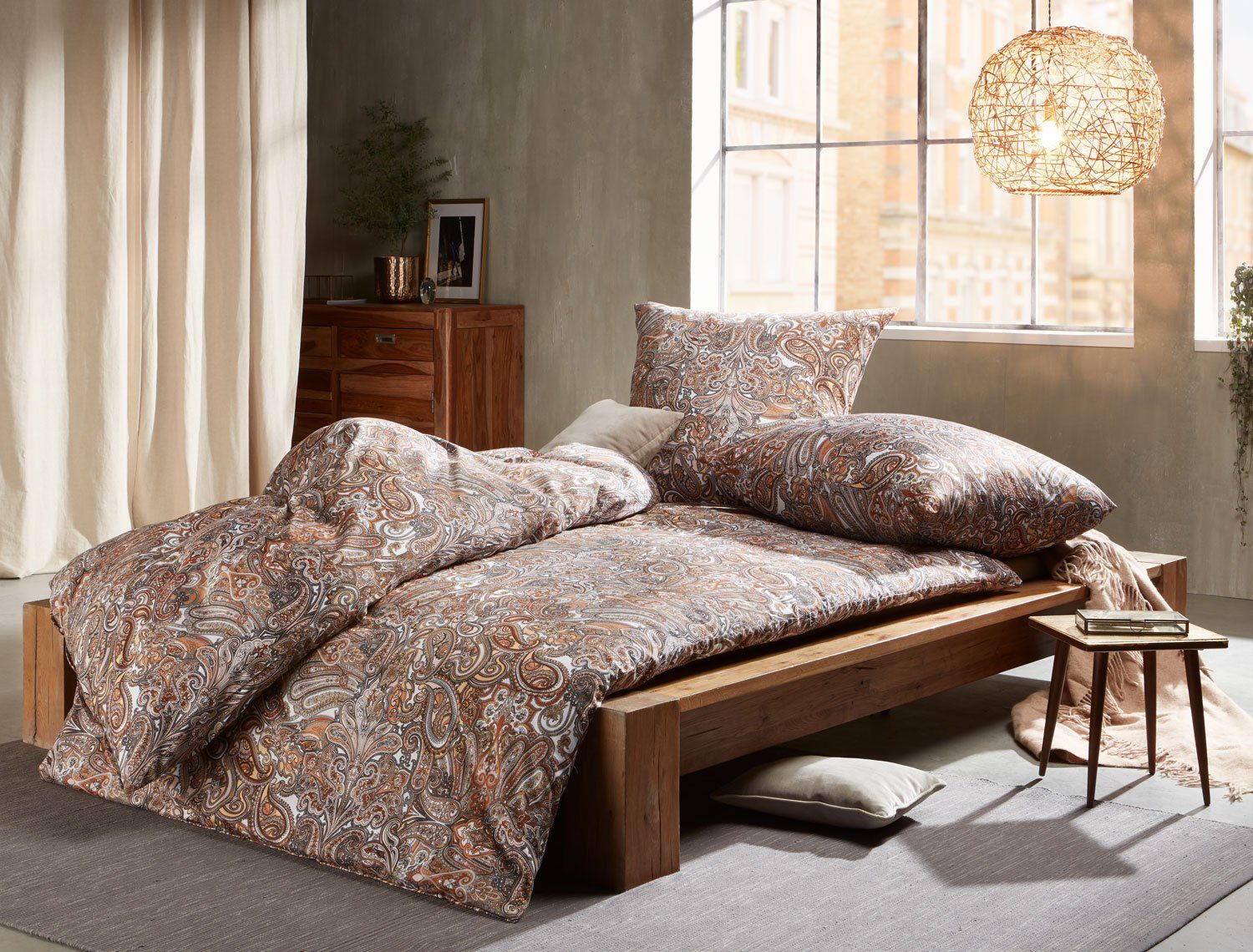 BETTWAESCHE-MIT-STIL Bettwäsche Mako Satin Paisley Bettwäsche günstig online kaufen